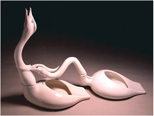 
                            <h4><em>The Ecstasy of St. Teresa</em></h4>
                            2006
                            <br /><br />
                            Carved wood, paint, and 1880's porcelain urinals
                            </br>
                            25 x 16 x 11.5 inches 
                            <br /><br />